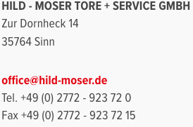 hild moser kontaktdaten mobil+